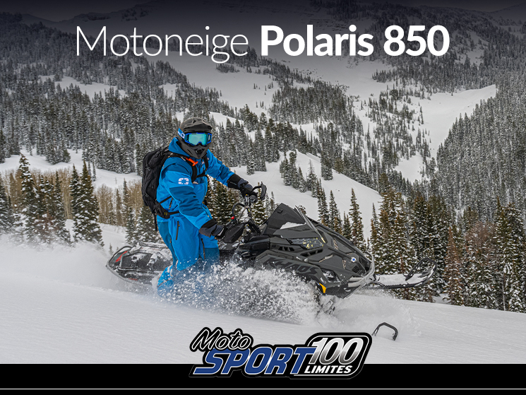 Motoneige Polaris 850 en action dans la neige